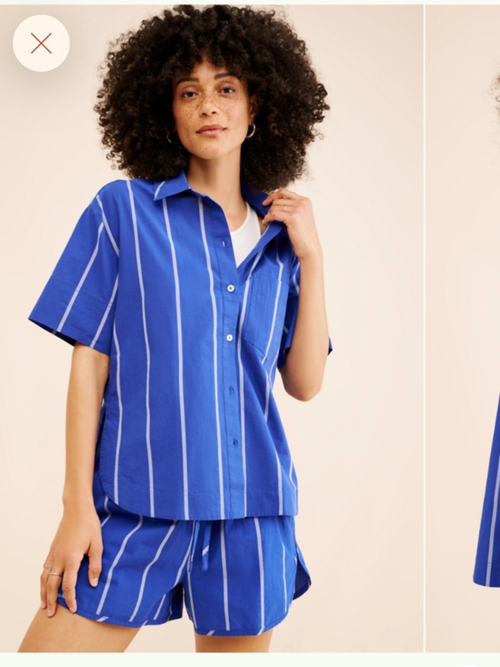 Madewell Blue Stripe Boxy Short Sleeve Shirt